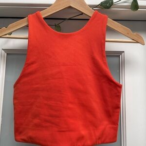 Girlfriend Collective Red Fitted High Neck Bra Top